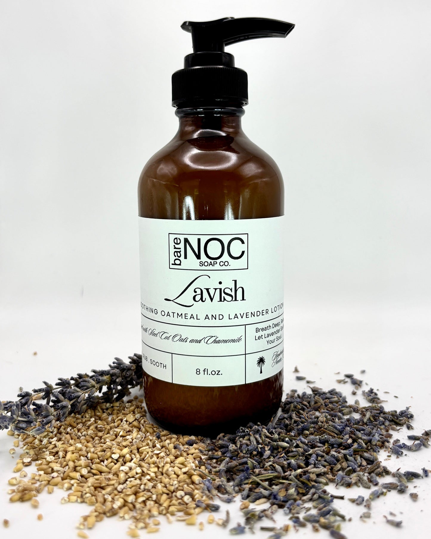 Lavish Natural Lotion – Calming Lavender Luxury for Sensitive Skin - 8oz